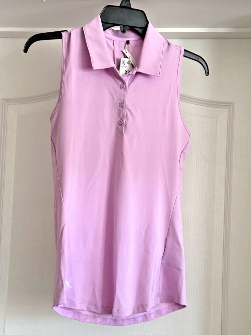 adidas Women's XS Bliss Lilac Sleeveless Golf Pickleball Polo Shirt NEW NWT